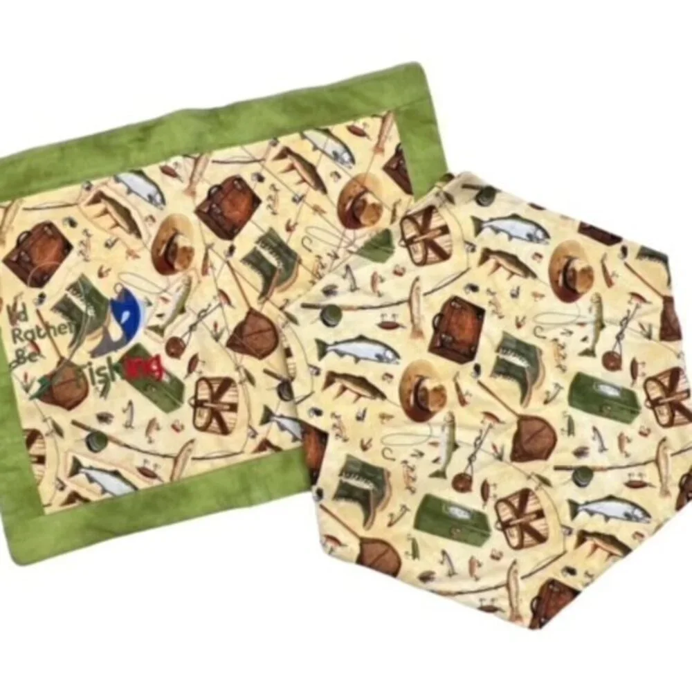 SALE!! 2 for $15 Kitchen Dining Placemats Fishing‎ Theme Set of 4